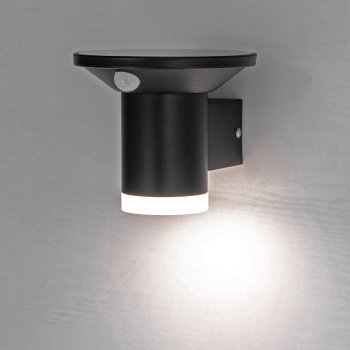 LED Solar Wandleuchte "SWL-AS500", IP44, warmweiß 3000K, PIR Sensor