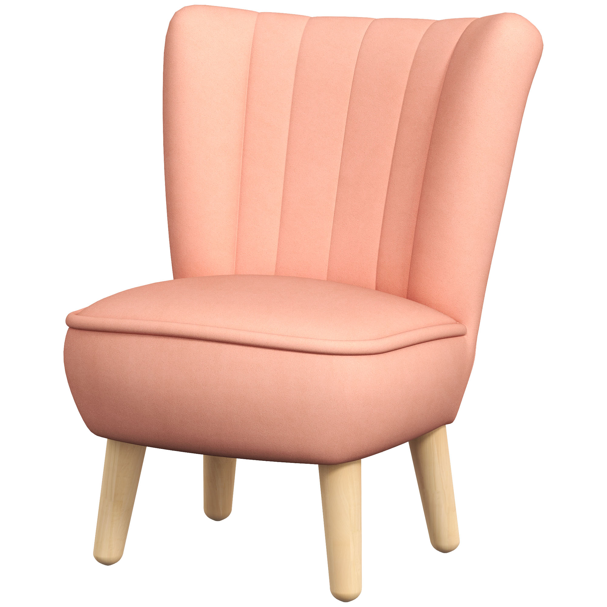 Kindersessel, Samtoptik, für 3-7 Jahre, bis 45 kg, Holzgestell, 44x45x56,5cm, Pink