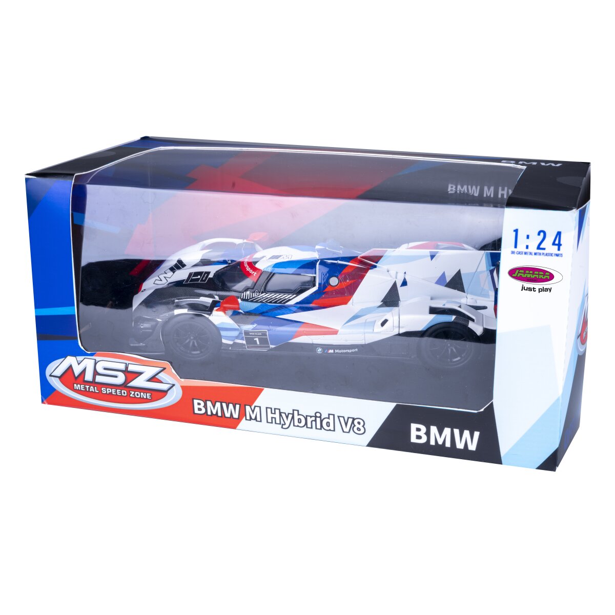 BMW M Hybrid V8 Diecast 1:24 blau inkl. Knopfzellen