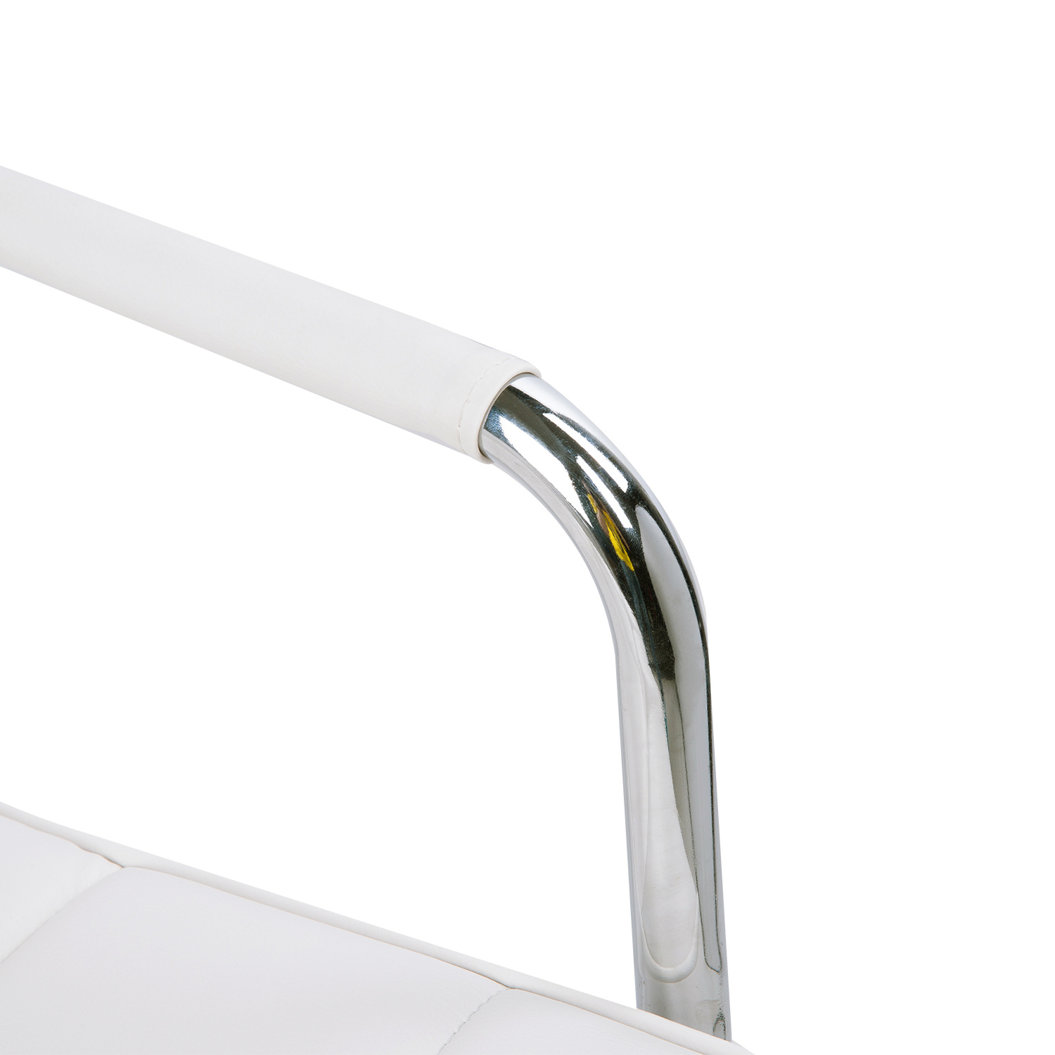 Bürostuhl im Retrodesign, höhenverstellbar, 5 Rollen, 52,5 cm x 54 cm x 99 cm, Weiß