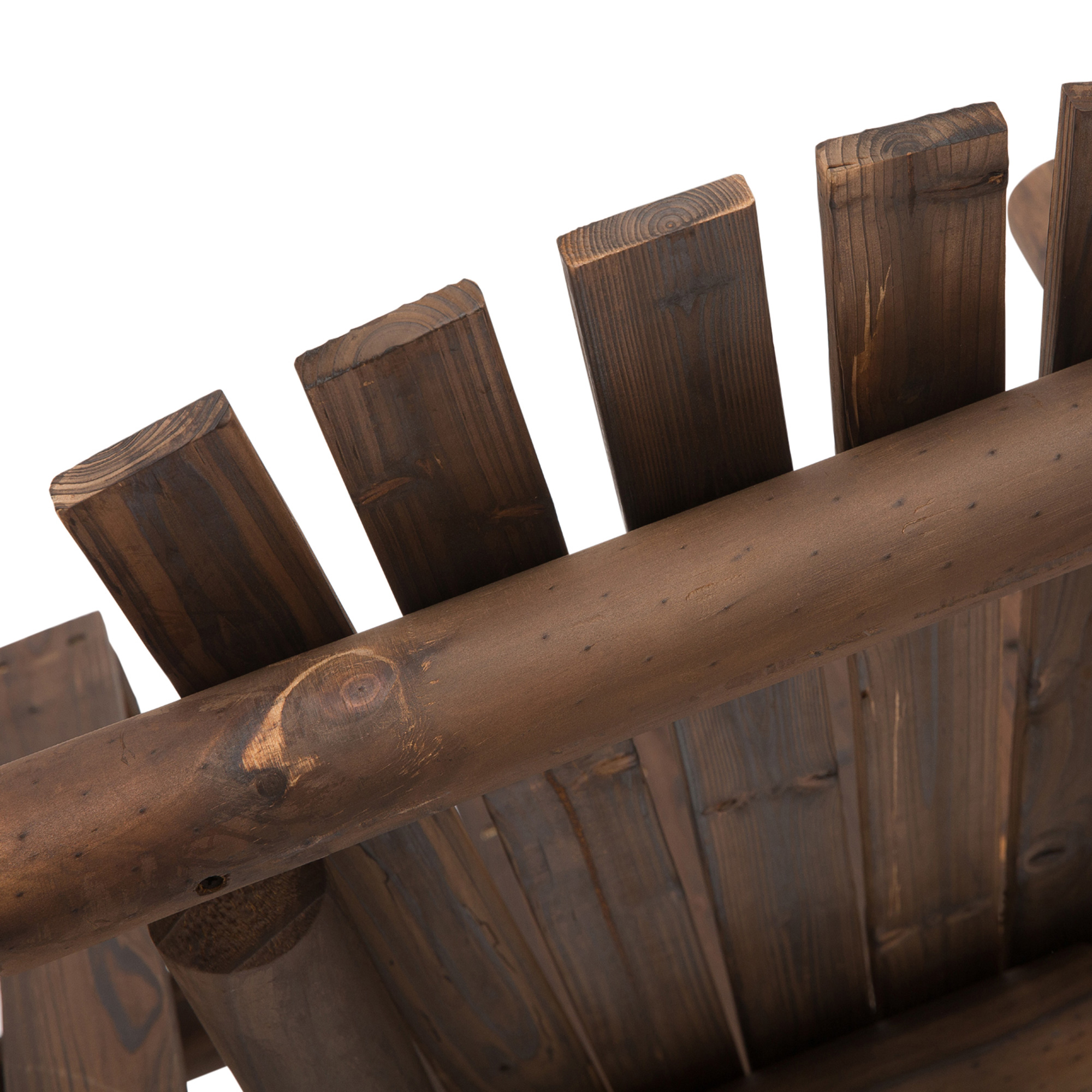 Gartenbank mit Tisch, Gartenmöbel, Sitzbank, 2 Stühle, Massivholz, Braun, 157 x 88 x 103 cm