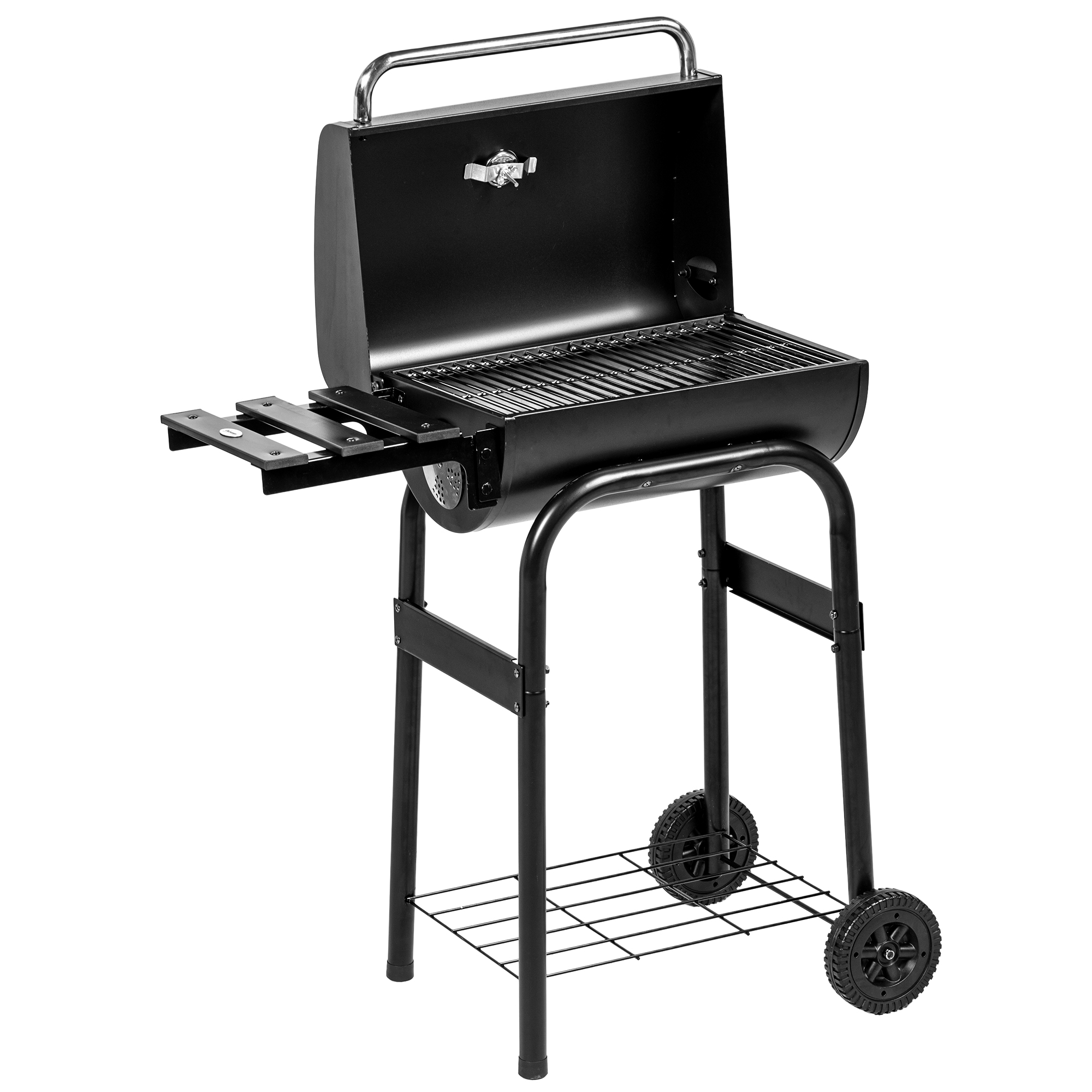Holzkohlegrill Smoker BBQ-Grill, 1 Ablage,inkl, Thermometer, 83 x 46,5 x 115 cm, Schwarz Holzkohlegrill Smoker BBQ-Grill, 1 Ablage,inkl, Thermometer, 83 x 46,5 x 115 cm, Schwarz