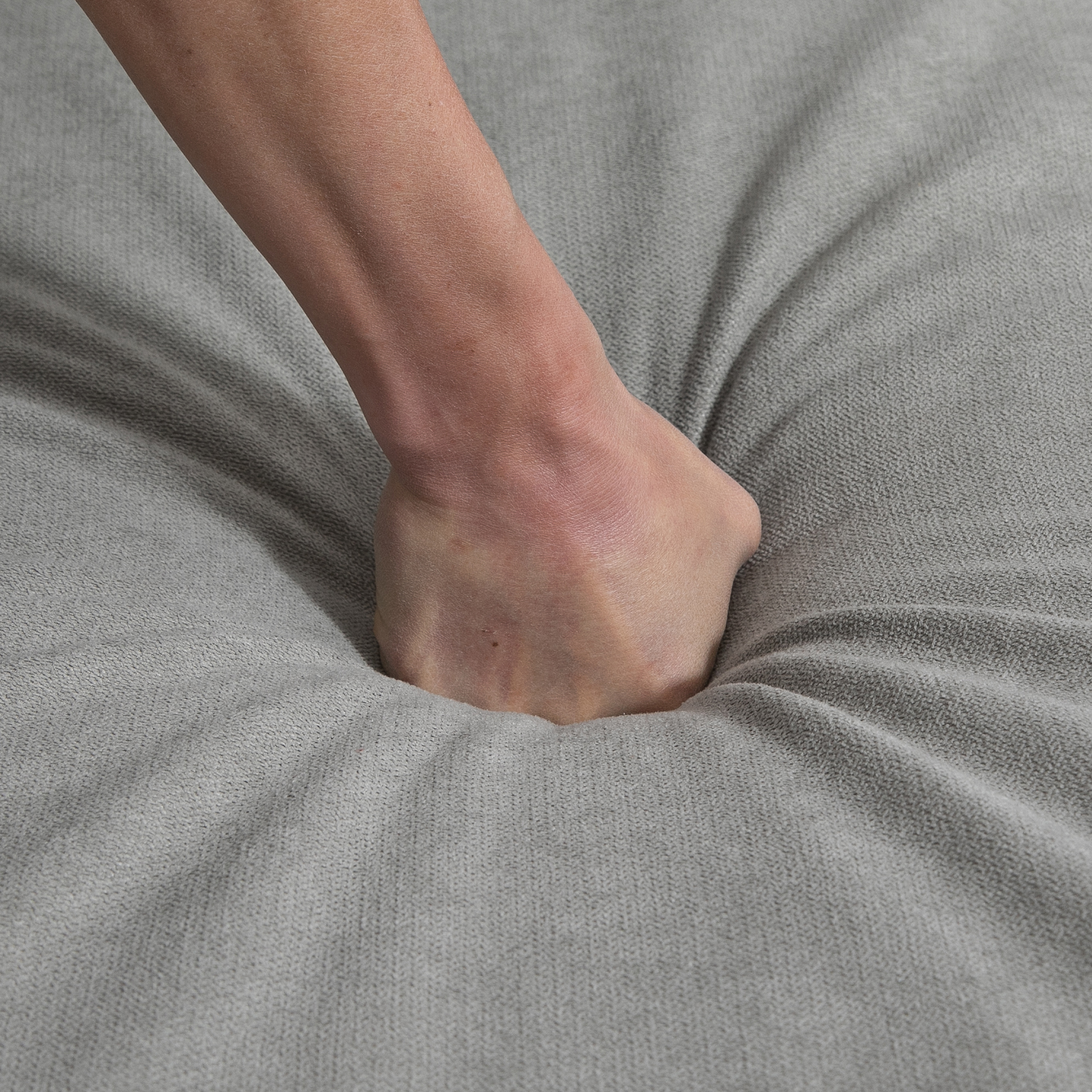 Ecksofa mit Schlaffunktion, 3-Sitzer-Sofa mit Bettkasten und Kissen, Eckcouch, L-Form Couch, Stoffbezug, Grau