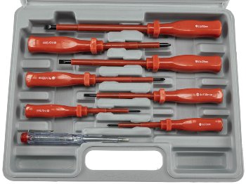 Schraubendreher-Set "KS-8 Elektro", mit Koffer, isolierter Schaft, 8-teilig