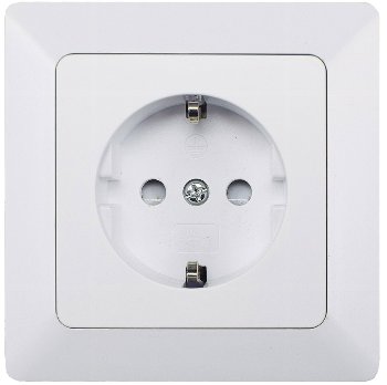 MILOS Schutzkontakt-Steckdose, weiß matt, 250V~/ 16A, inkl. Rahmen, Klemmanschluss