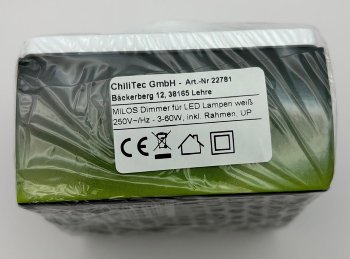 MILOS Dimmer für LED Lampen weiß matt, 250V~/ 3-60W, inkl. Rahmen, UP