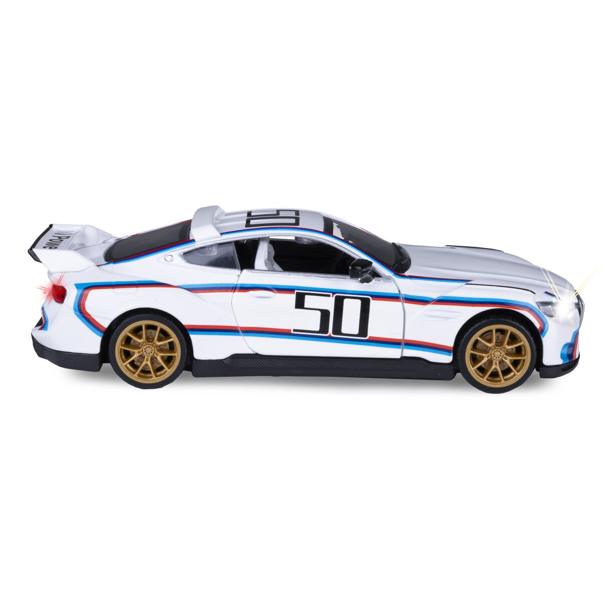 BMW 3.0 CSL Diecast 1:34 weiß inkl. Knopfzellen
