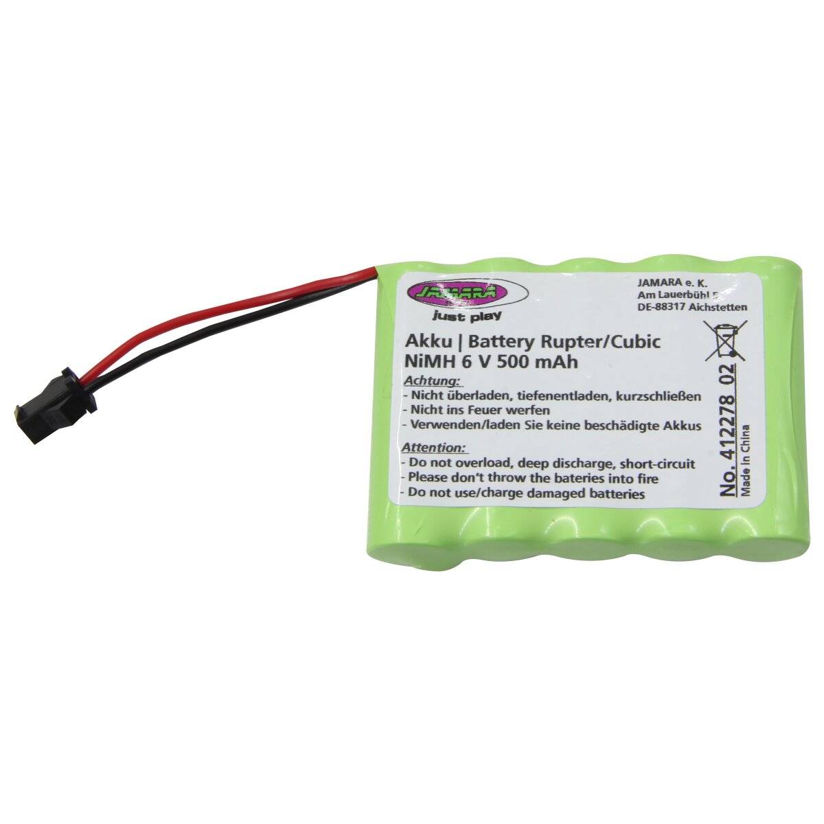 Akku Rupter/Cubic NiMh 6V 500mAh Toy-Anschluss Akku Rupter/Cubic NiMh 6V 500mAh Toy-Anschluss