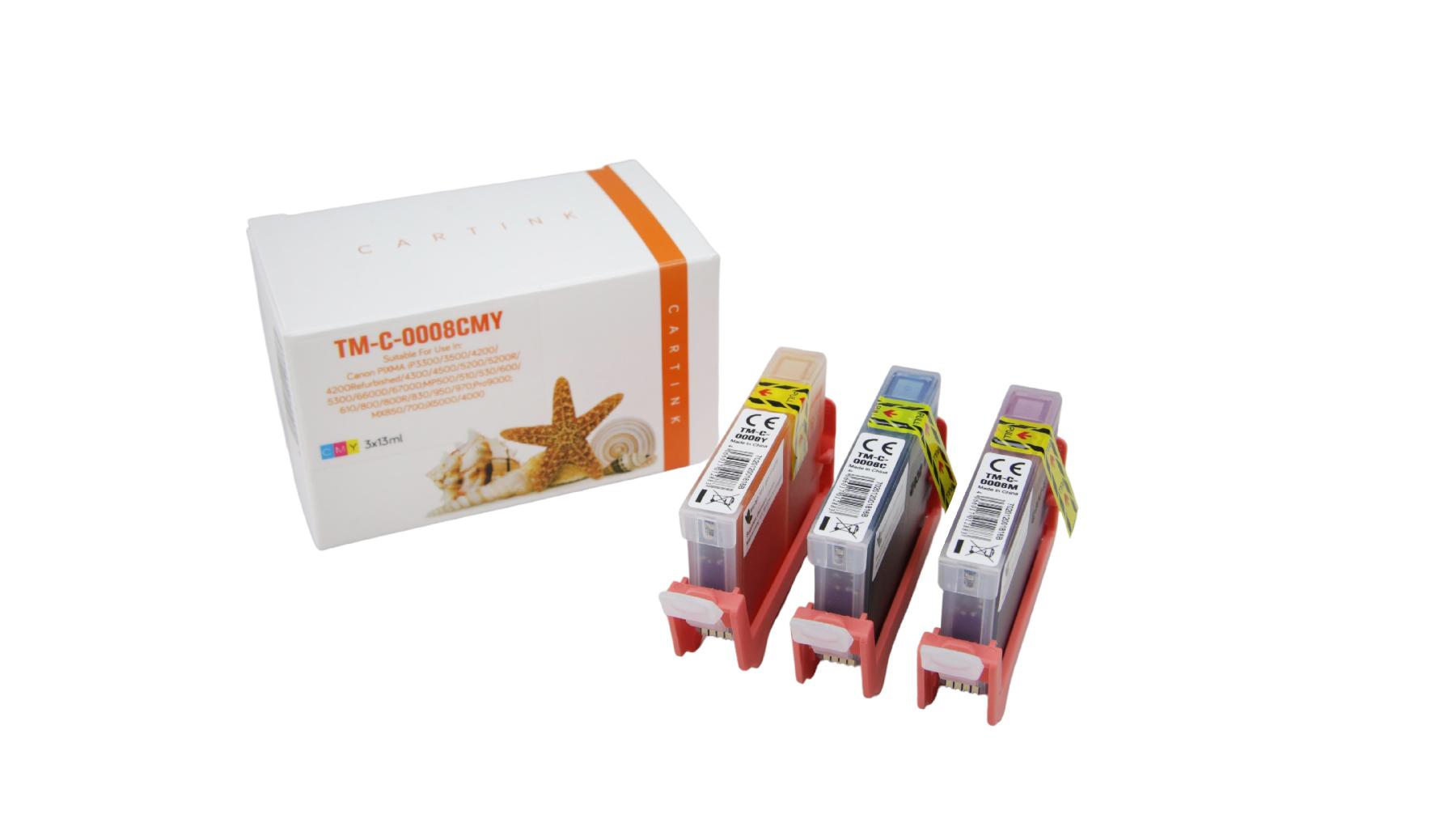 Multipack CLI8 alternativ Tinte für Canon / 0621B029 / C,M,Y13ml / mit Chip Multipack CLI8 alternativ Tinte für Canon / 0621B029 / C,M,Y13ml / mit Chip
