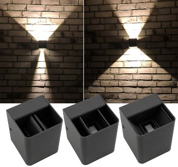 LED Wandleuchte "Fachada", IP54, 2x3,5W, 3000K, warmweiß