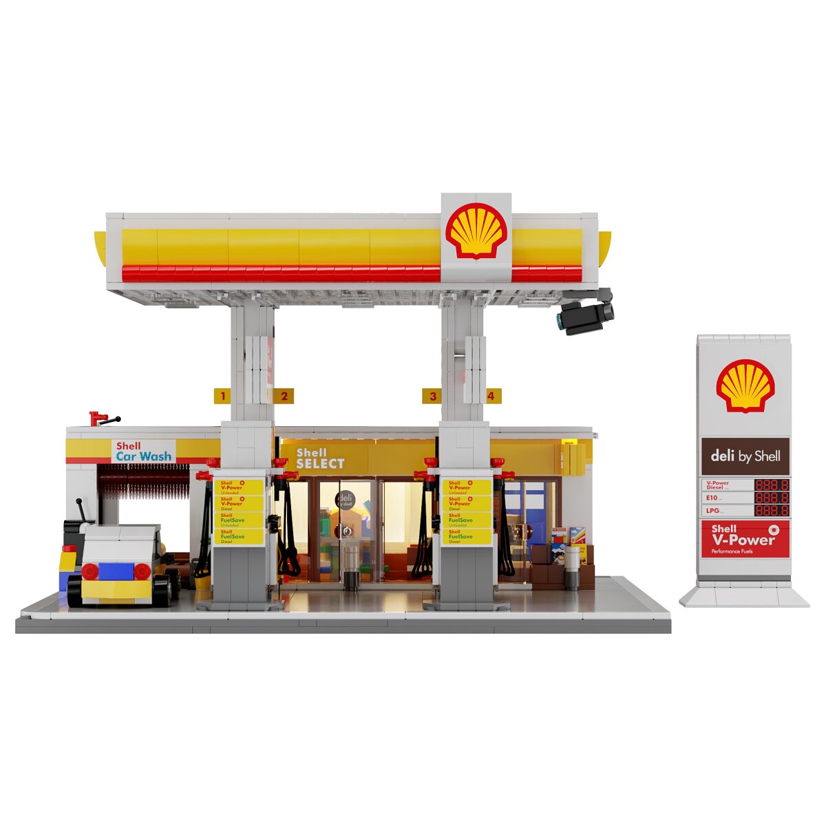 CaDA Shell Tankstelle mit Shop und Waschanlage Bricks