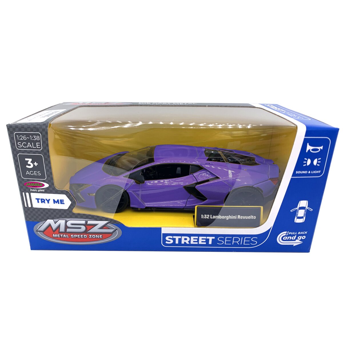 Lamborghini Revuelto Diecast 1:32 lila inkl. Knopfzellen