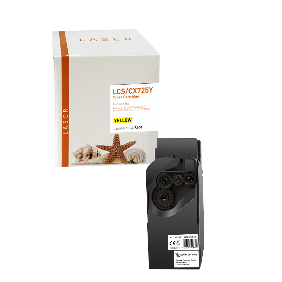 CS/CX725Y alternativ Toner gelb für Lexmark / 74C2SY0 / 7.000 Seiten