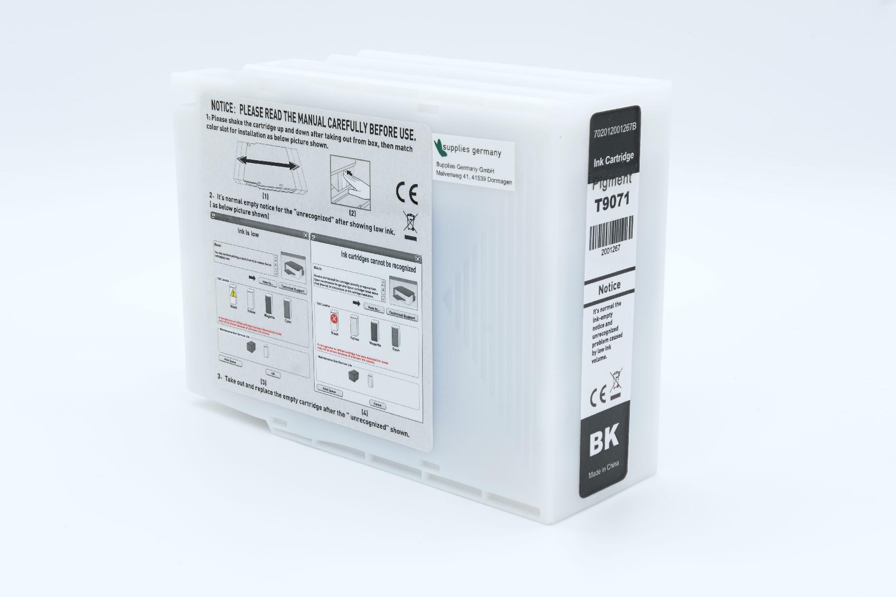 T9071 alternativ Tinte schwarz für Epson / C13T907140 / 270 ml T9071 alternativ Tinte schwarz für Epson / C13T907140 / 270 ml