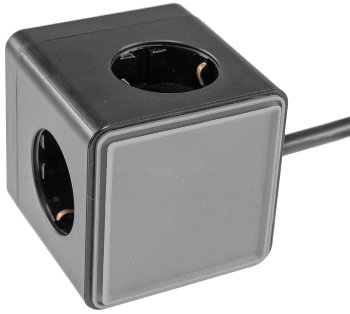 Steckdosen-Würfel mit USB-Ladebuchsen / USB-A /USB-C,3-fach, 1,5m Kabel, schwarz
