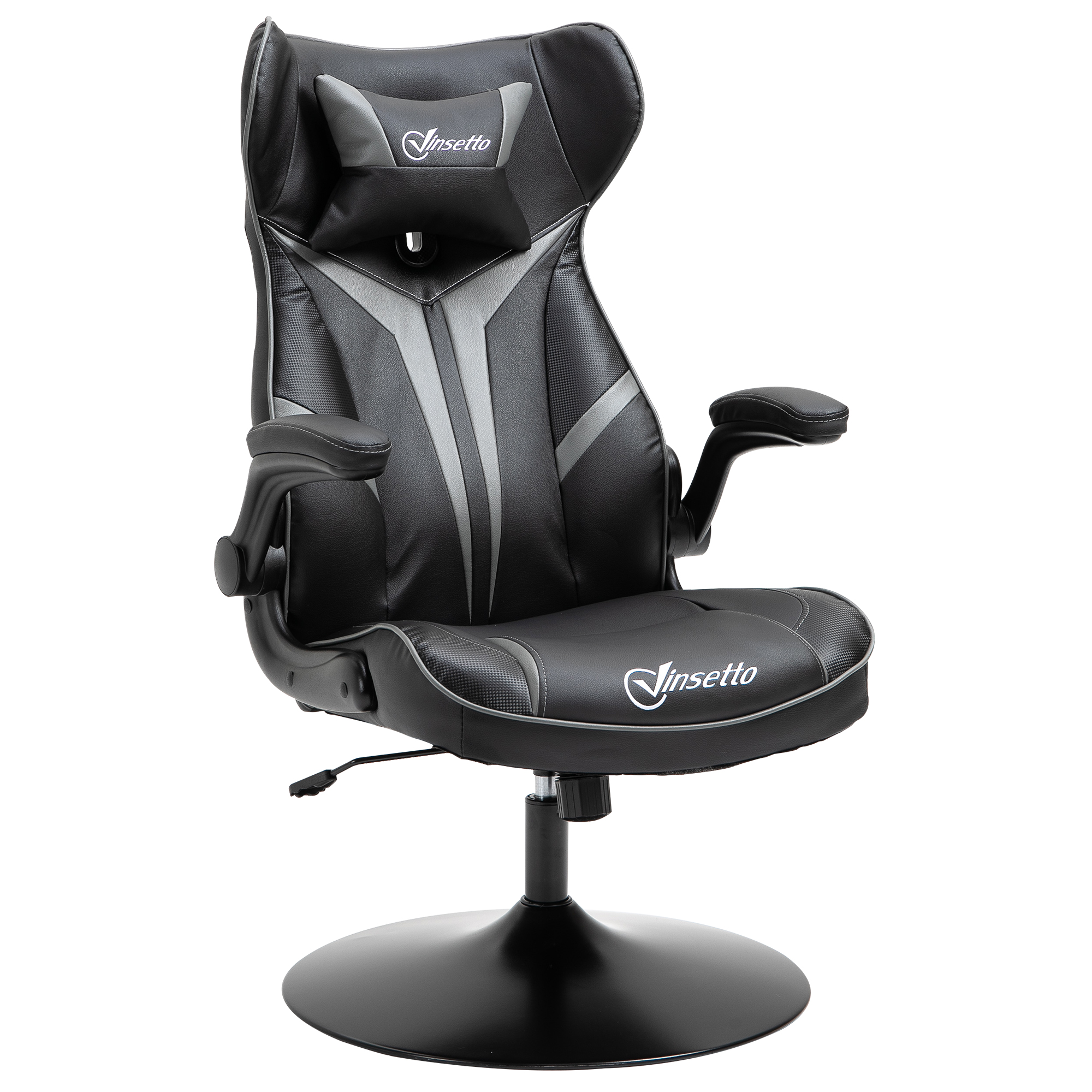 Gaming Stuhl ergonomischer Computerstuhl mit Wippfunktion Drehstuhl höhenverstellbar Stahl Schwarz+Grau 67 x 70 x 106-112 cm Gaming Stuhl ergonomischer Computerstuhl mit Wippfunktion Drehstuhl höhenverstellbar Stahl Schwarz+Grau 67 x 70 x 106-112 cm