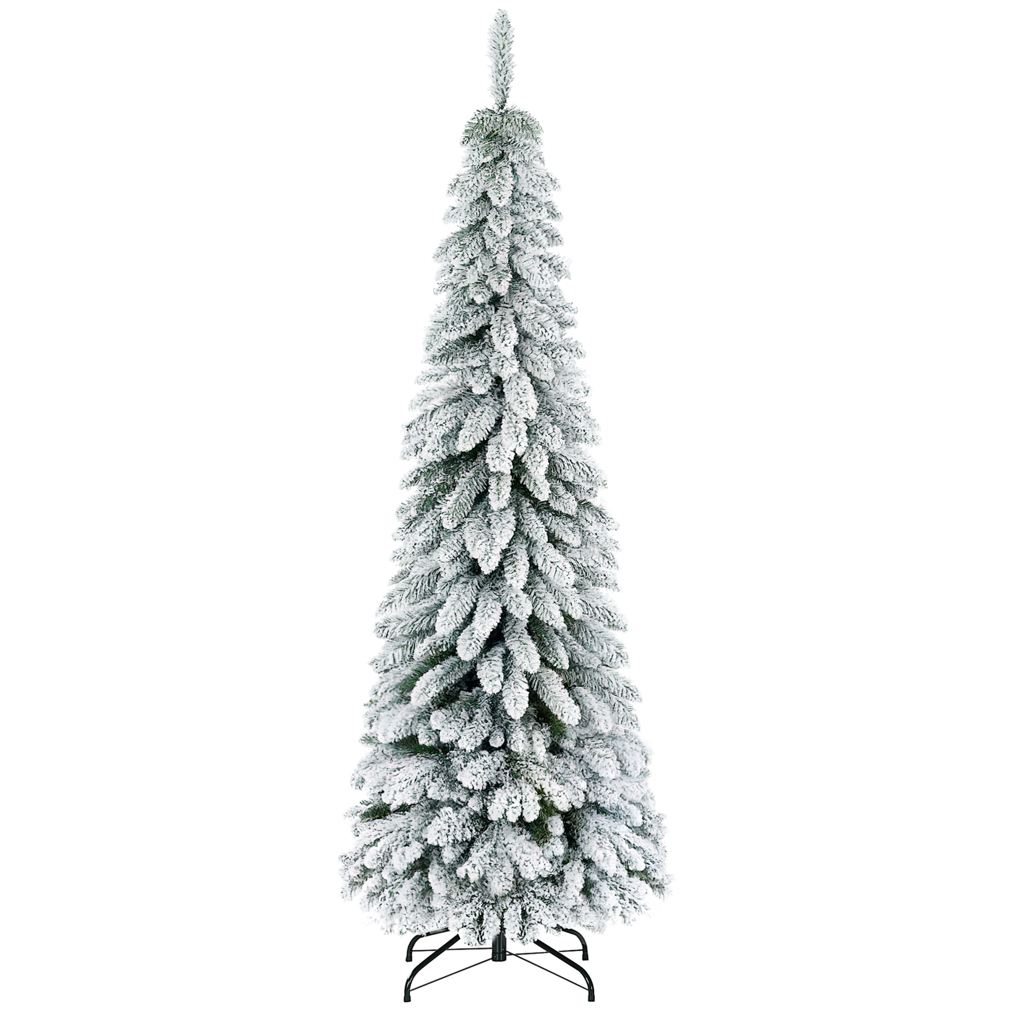 Künstlicher Weihnachtsbaum, 1,80 m, mit 523 Zweigen, Kunstschnee, lebensechtes Aussehen, schlanke Form Weihnachtsbaum, 1,80 m, mit 523 Zweigen, Kunstschnee, lebensechtes Aussehen, schlanke Form
