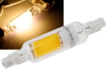 LED Strahler R7s "Glas RS78", 360°, 480lm, 78mm, 2900k / warmweiß