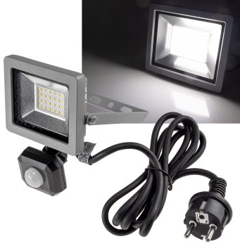 LED-Fluter SlimLine "CTF-SLT10 PIR", 10W, IP44, 923lm, 4000K, Bewegungsmelder