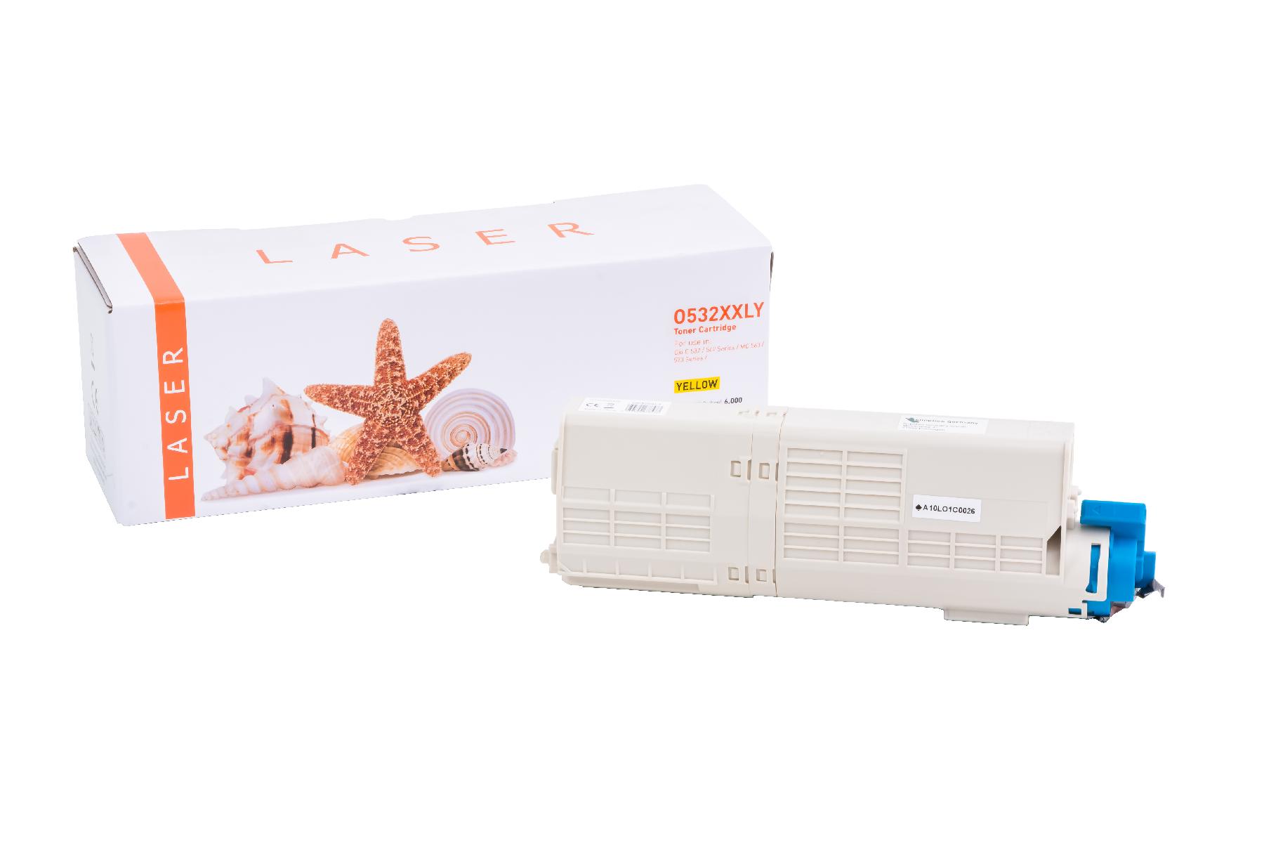 C532XXLY alternativ Toner gelb für Oki / 46490605 / 6.000 Seiten