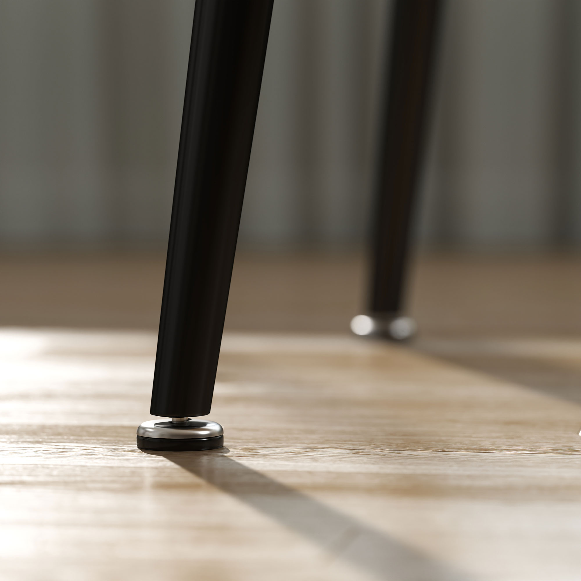 Esstisch für 4 Personen, 110 cm Nordischer Rechteckiger Küchentisch mit Stahlbeinen für Wohnzimmer und Esszimmer, Eiche