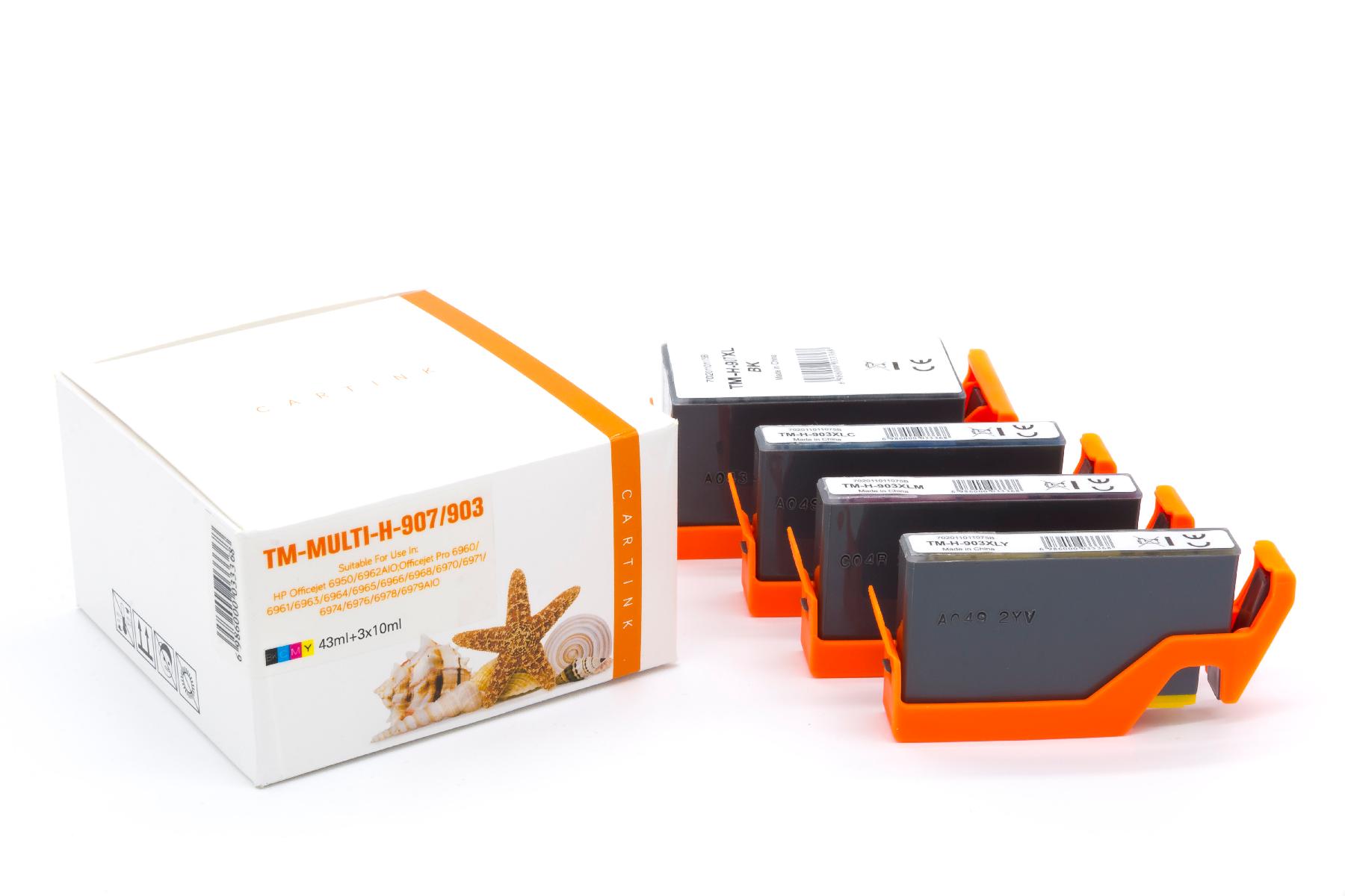 Multipack 907/903 alternativ Tinte für HP / T6M19AE /T6M03/07/11AE / BK43ml / C,M,Y10ml Multipack 907/903 alternativ Tinte für HP / T6M19AE /T6M03/07/11AE / BK43ml / C,M,Y10ml