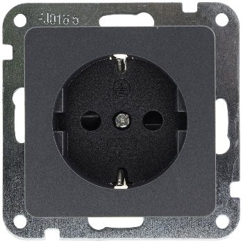 MILOS Schutzkontakt-Steckdose, Anthrazit, 250V~/ 16A, OHNE Rahmen, Klemmanschluss