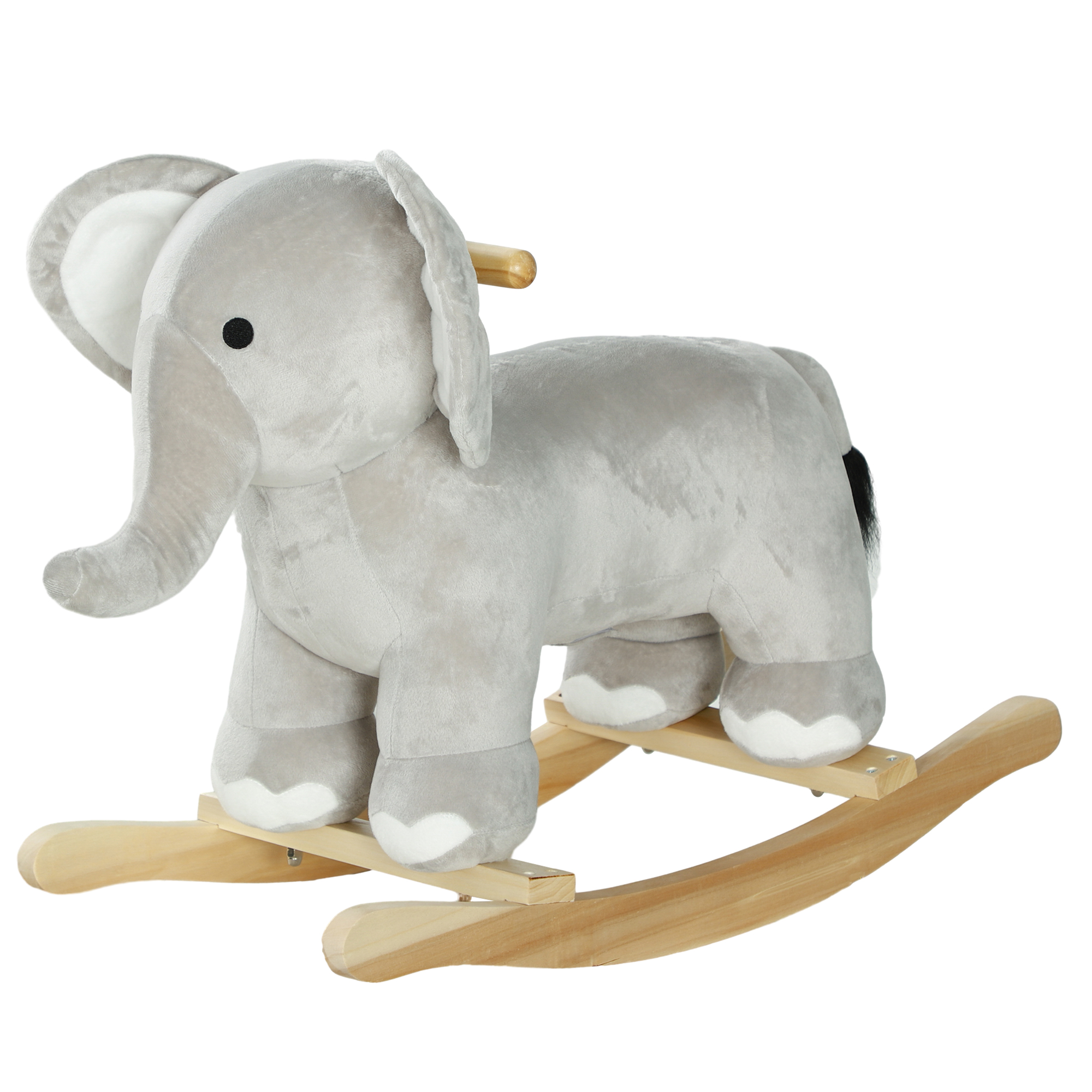 Schaukelpferd, Elefant, Soundeffekte, sichere Basis, für 2-4 Jahre, 64,5x31x52 cm, Grau