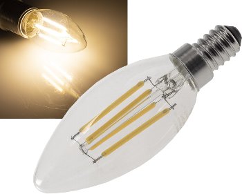 LED Kerzenlampe E14 "Filament K4", 3000k, 400lm, 230V/4W, warmweiß