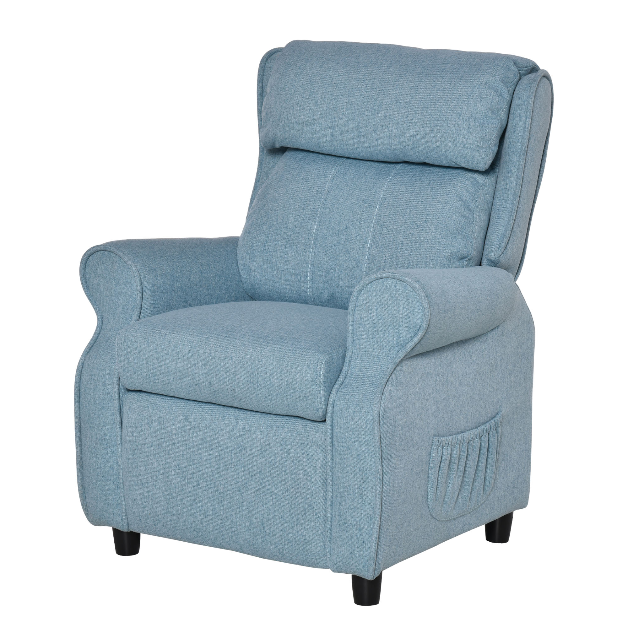 Kindersofa Kindercouch Kindersessel Stuhl Liegesofa verstellbar mit Fußstütze für 3-5 Jahre Jungen und Mädchen Blau 58 x 53 x 70 cm