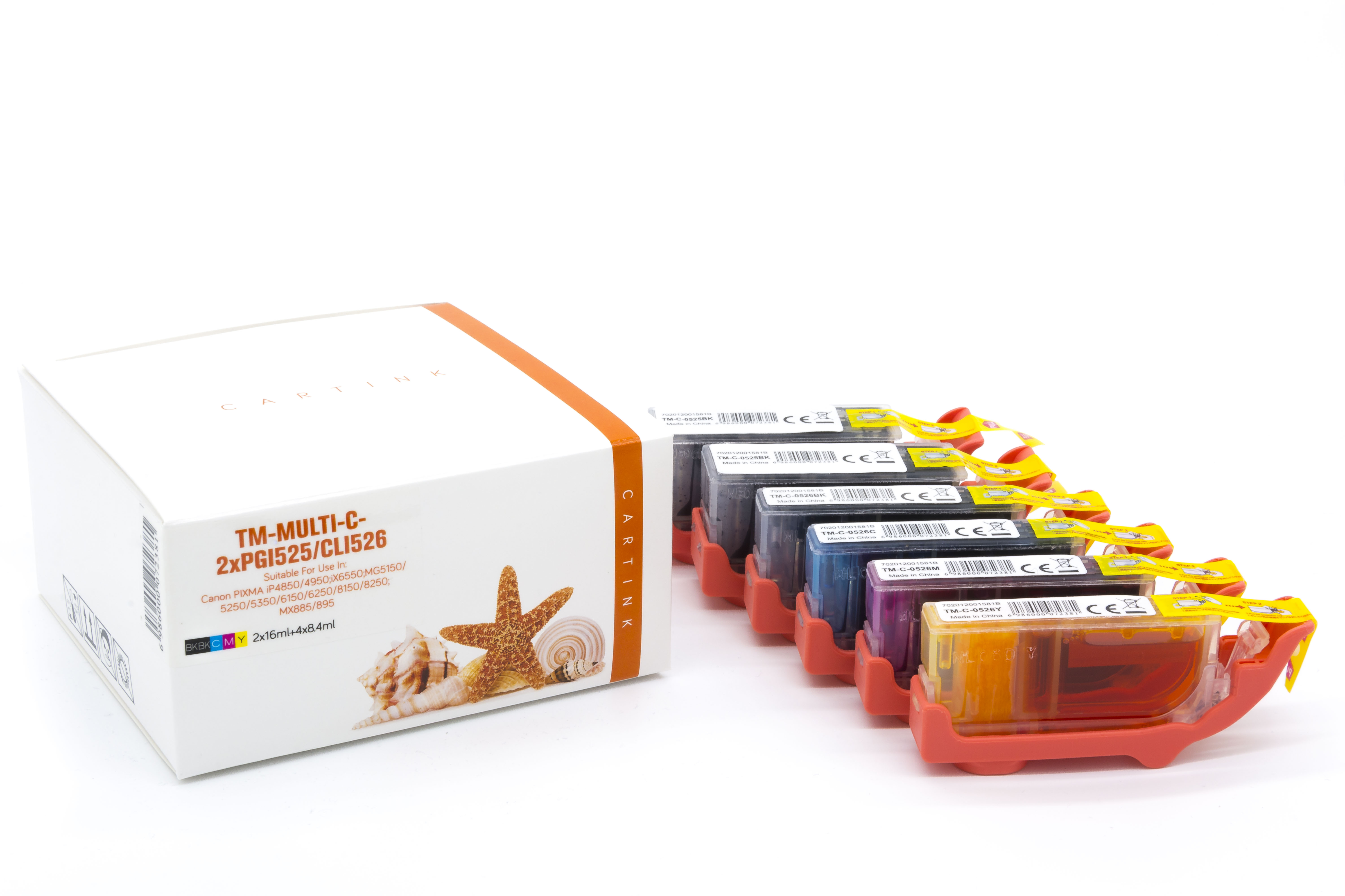 Multipack PGI525/CLI526 alternativ Tinte für Canon / PGI525BK2x19,4ml/CLI526BK,C,M,Y9ml Multipack PGI525/CLI526 alternativ Tinte für Canon / PGI525BK2x19,4ml/CLI526BK,C,M,Y9ml