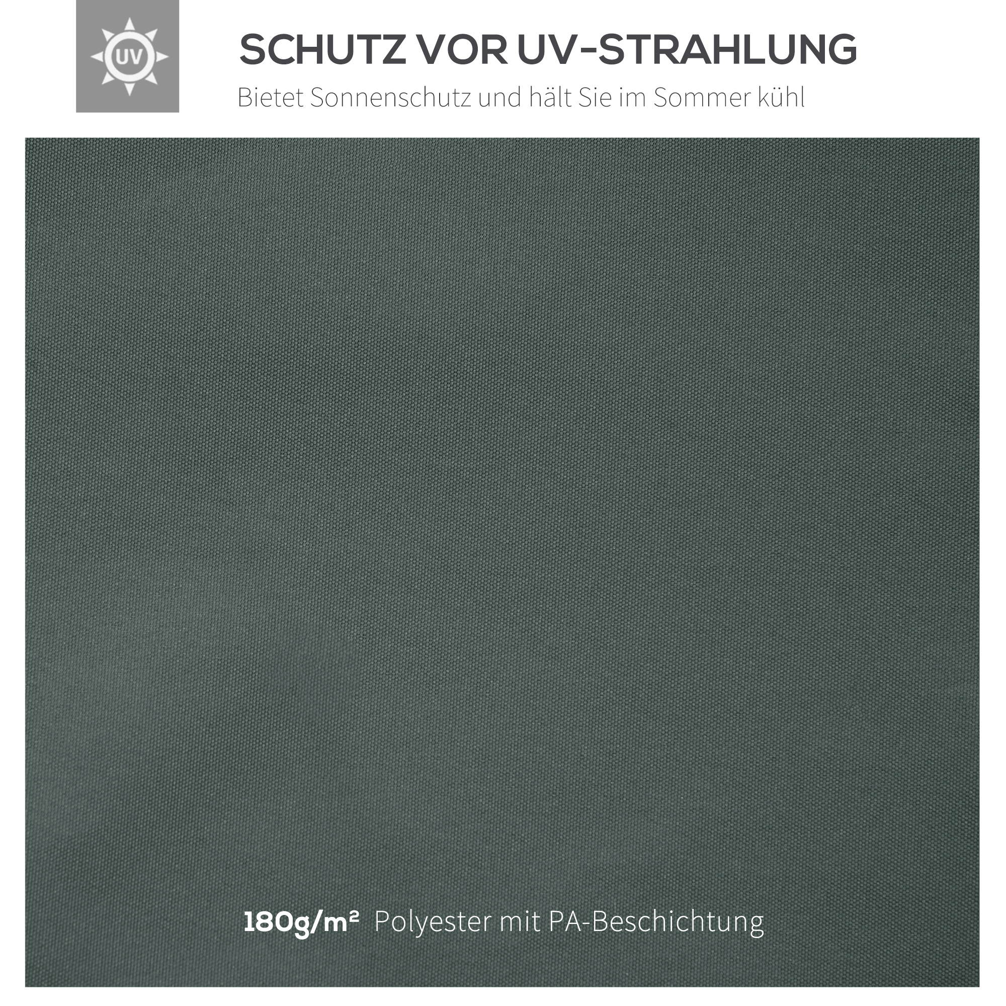 Ersatzdach für Gartenpavillon, Polyester, 2,98 x 2,95 m, Dunkelgrau