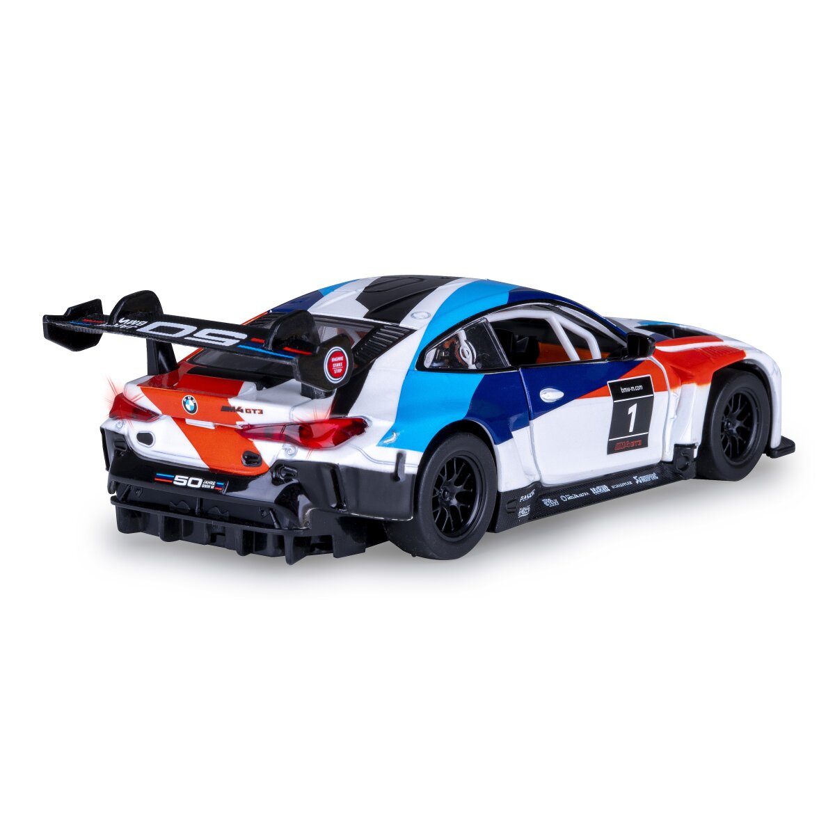 BMW M4 GT3 Diecast 1:32 weiß inkl. Knopfzellen