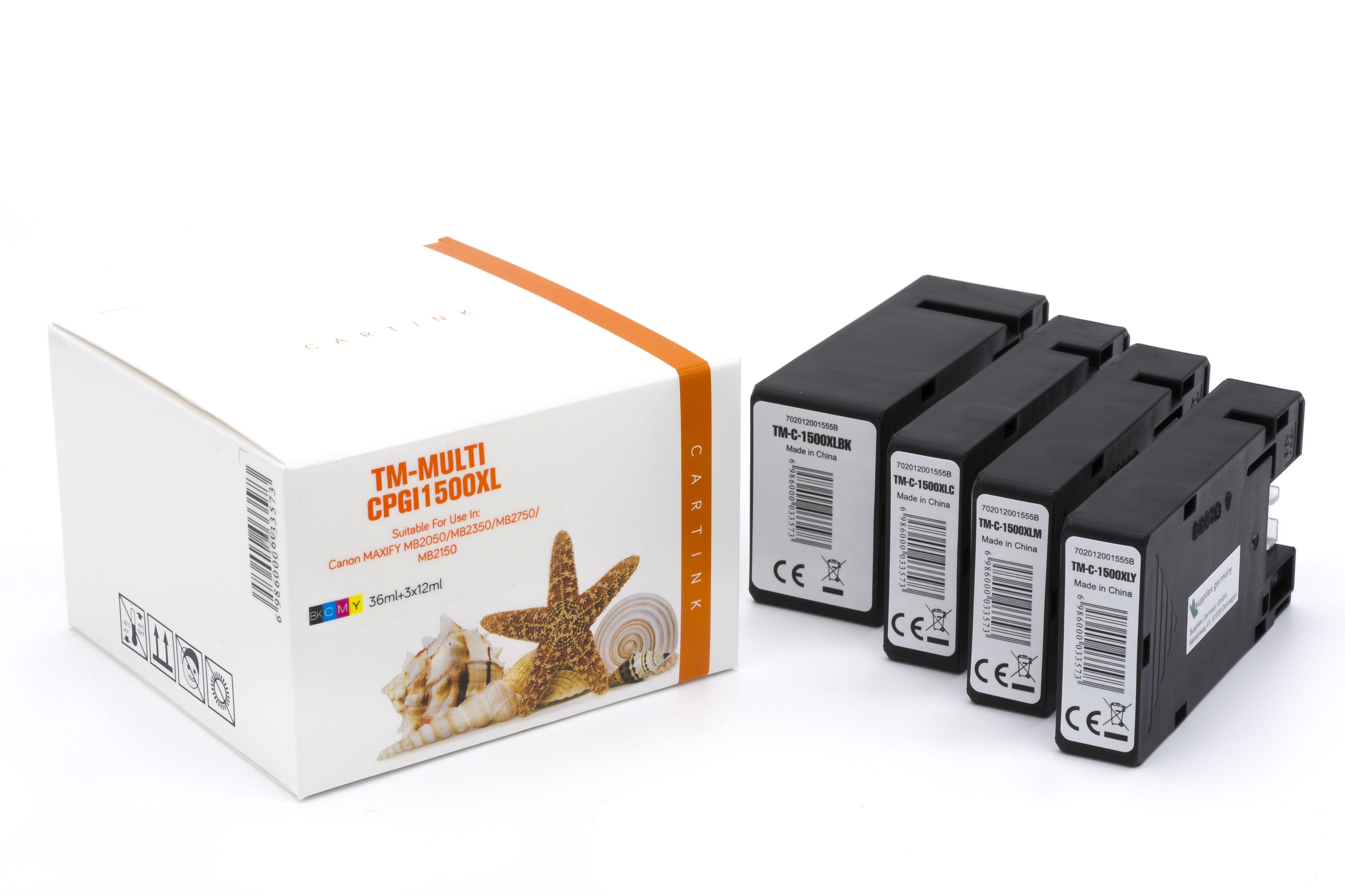 Multipack PGI1500XL alternativ Tinte für Canon / 9182B004 / BK36ml / C,M,Y12ml Multipack PGI1500XL alternativ Tinte für Canon / 9182B004 / BK36ml / C,M,Y12ml