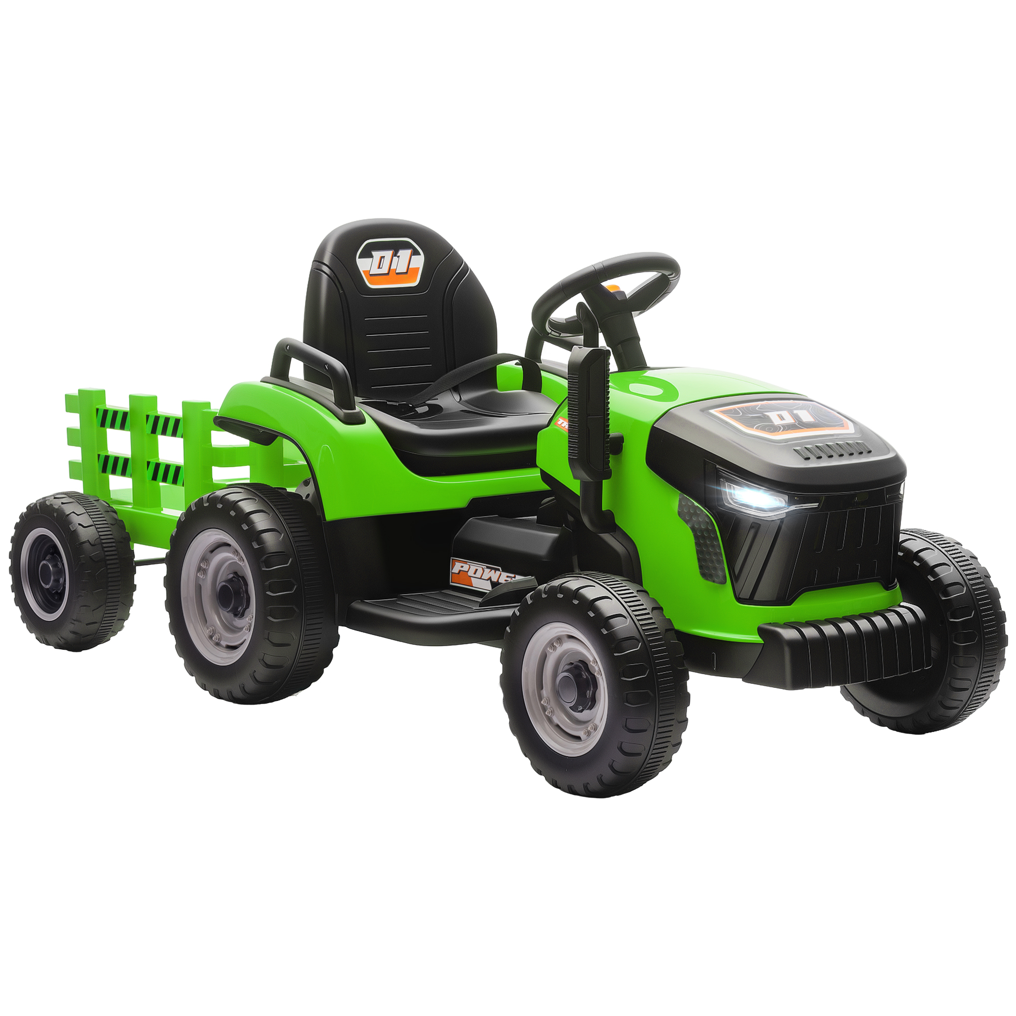 Elektrischer Kindertraktor, Aufsitz-Traktor mit Fernbedienung, Soft-Start, für Kinder im Alter von 3-8 Jahren, Grün Elektrischer Kindertraktor, Aufsitz-Traktor mit Fernbedienung, Soft-Start, für Kinder im Alter von 3-8 Jahren, Grün