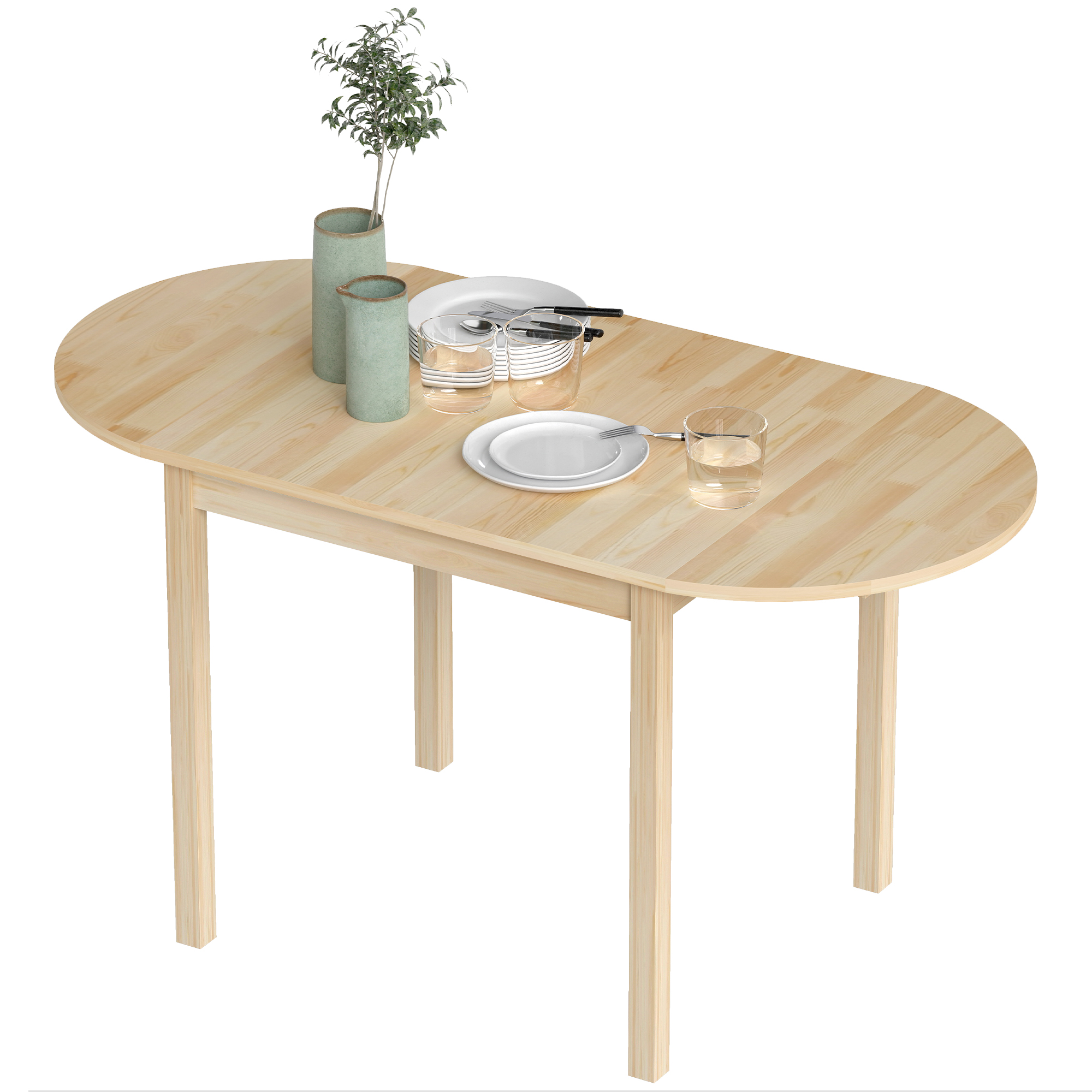 Esstisch aus Holz Klappbar Küchentisch für 6 Personen mit Drop-Leaf-Design 140 x 70 x 75 cm Naturholz