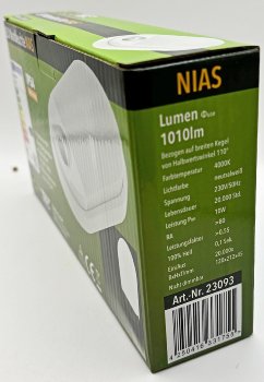 LED Wandleuchte "NIAS" IP54, 4000K, 10W, 1010lm, 140° Bewegungsmelder