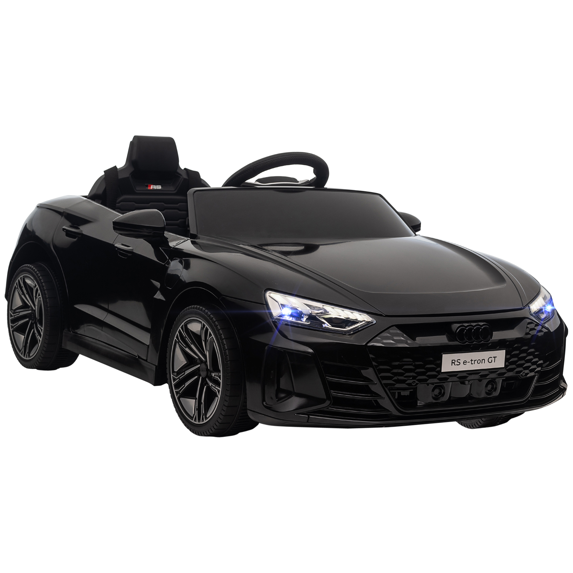 Kinderauto, Elektroauto, Audi-lizenziert, mit Sicherheitsgurt, Fernbedienung, Licht, schwarz, 103 x 58 x 41cm