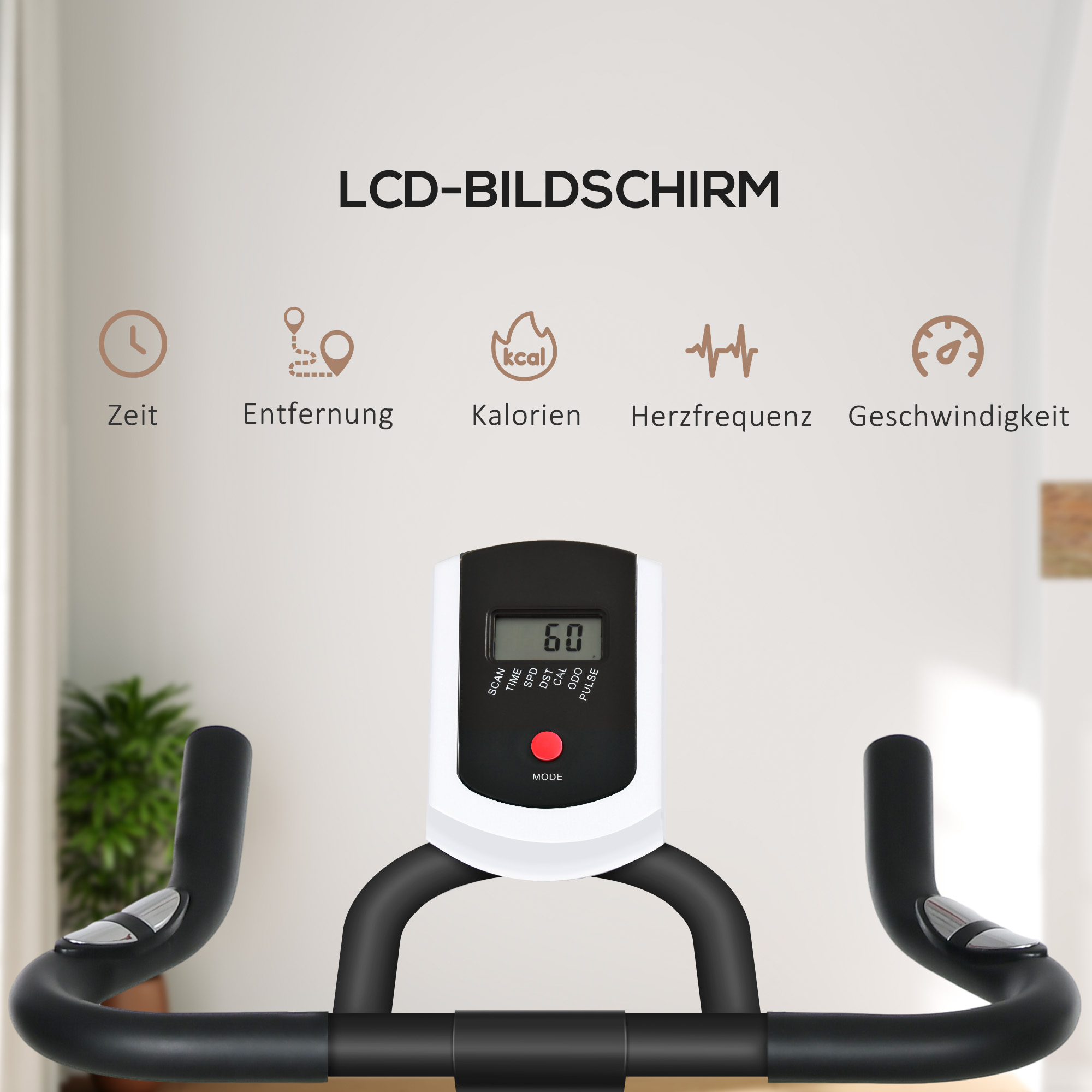 Heimtrainer, leise, anpassbarer Widerstand, Pulssensor, Monitor, Blau