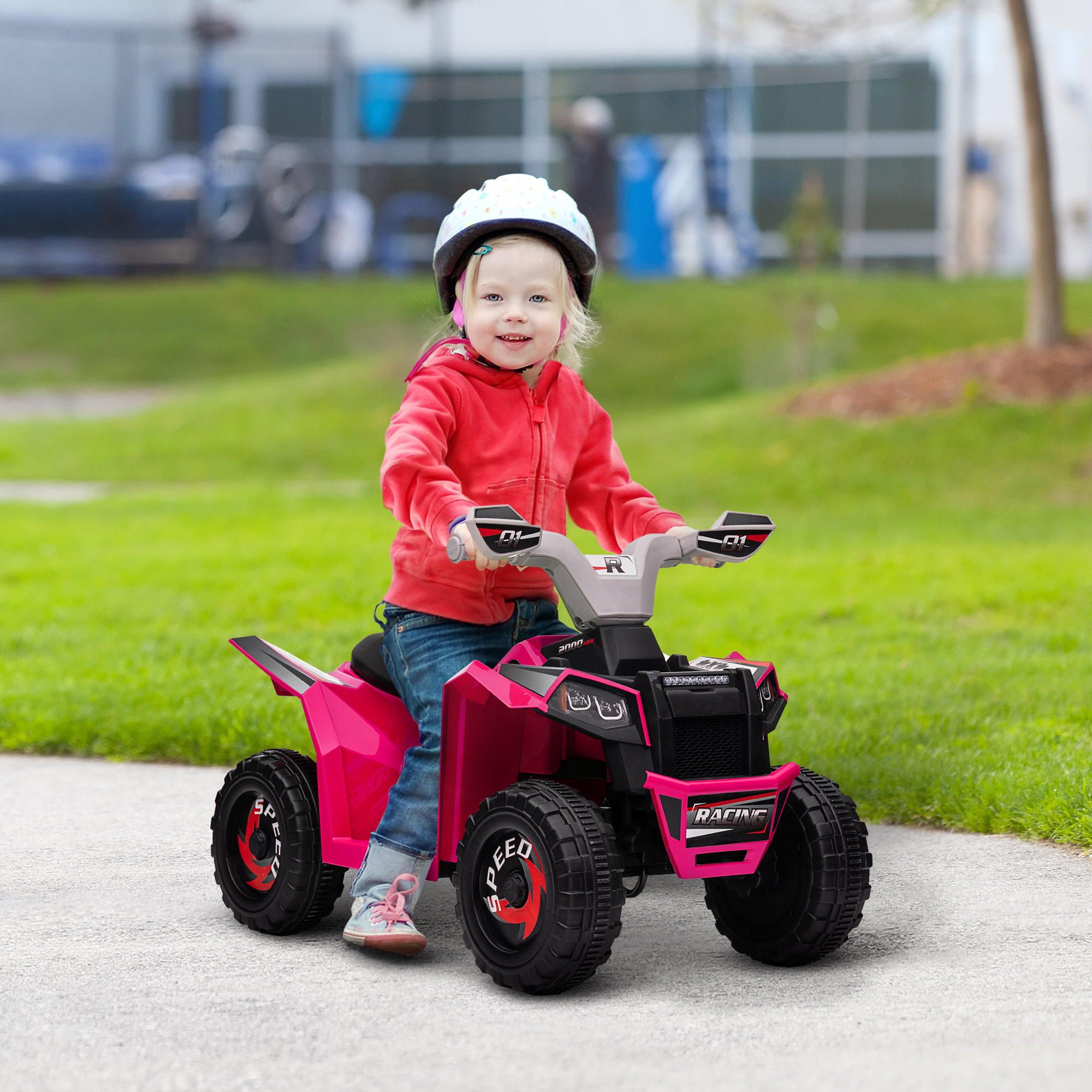 Elektro-Kinderquad, 2,5 km/h, Vorwärts- & Rückwärtsgang, für 18-36 Monate, Rosa