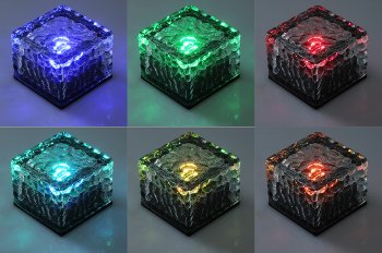 Solar Dekosteine IP65, 4er Set, mit Dämmerungssensor, RGB