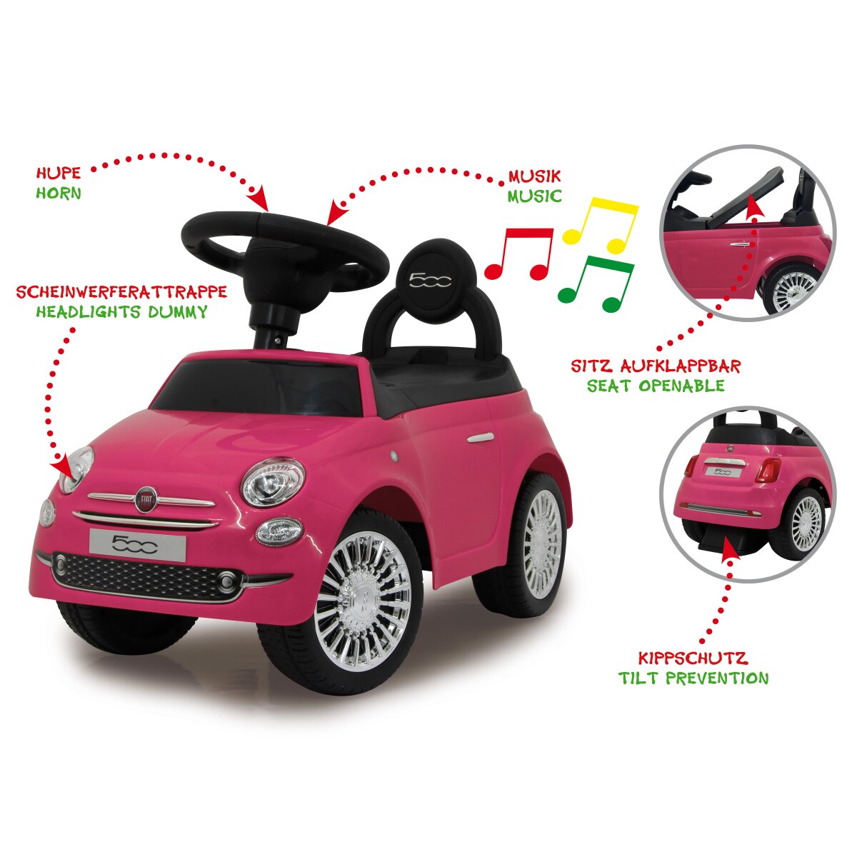 Rutscher Fiat 500 pink 2in1 Rutscher Fiat 500 pink 2in1