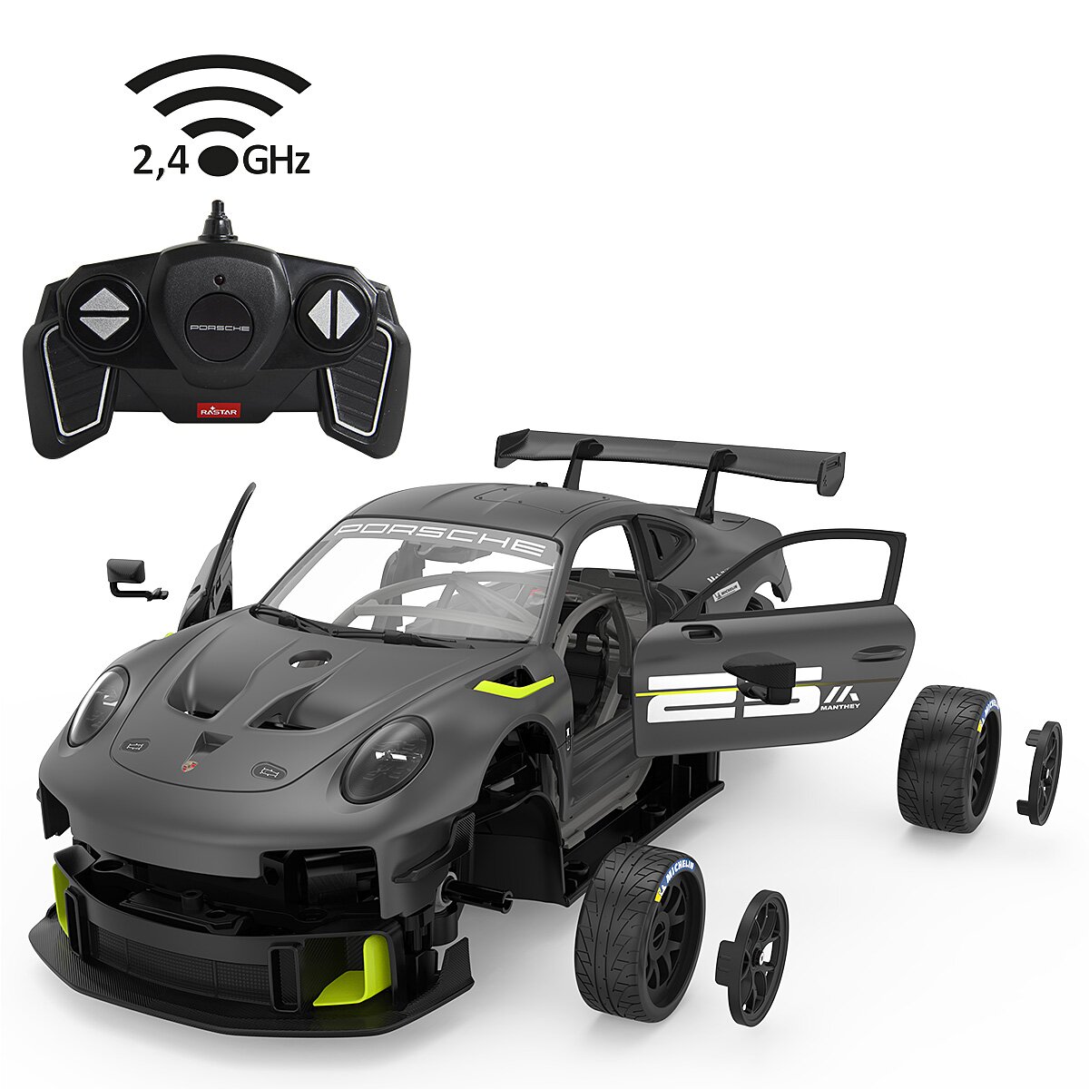 Porsche 911 GT2 RS Clubsport 25 1:18 grau 2,4 GHz Bausatz