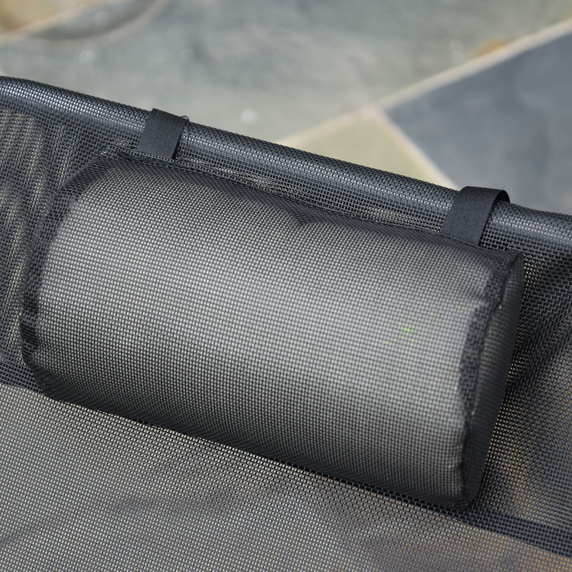 Sonnenliege klappbar Gartenliege mit Kopfkissen Liegestuhl verstellbar mit 5-Fach Campingliege bis 120kg belastbar für Garten, Balkon und Pool geeignet, 4 Farben(Schwarz)