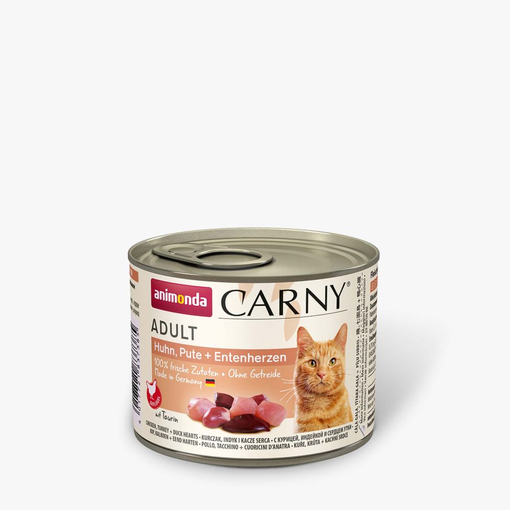 Animonda Cat Dose Carny Adult Huhn & Pute & Entenherzen - 200 g Animonda Cat Dose Carny Adult Huhn & Pute & Entenherzen - 200 g