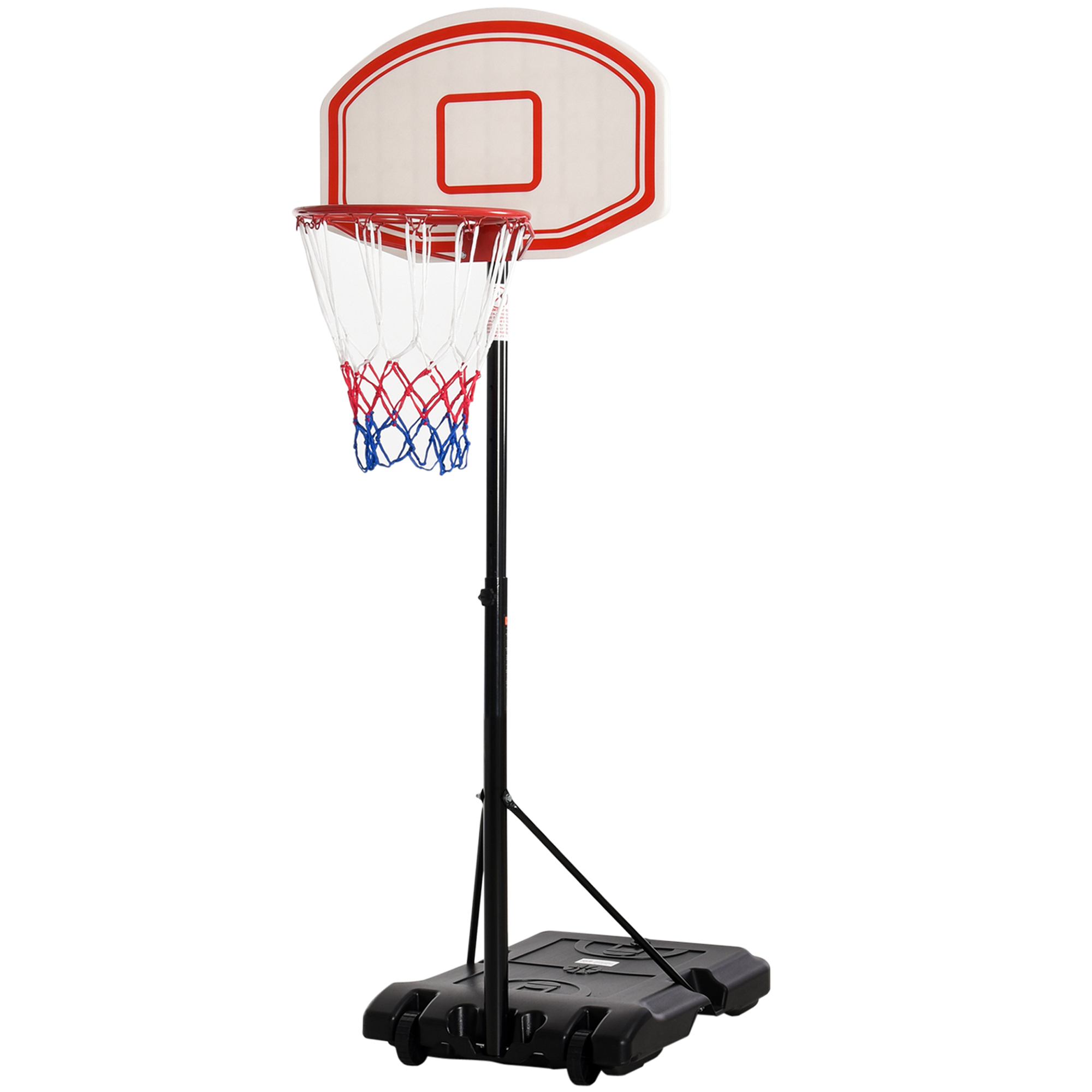 Basketballkorb, Basketballständer, höhenverstellbar, mit Wasser befüllbar, Schwarz