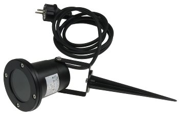 Gartenleuchte "CT-GS10", schwarz, 230V, 1,5m Kabel+Erdspieß, GU10 Fassung