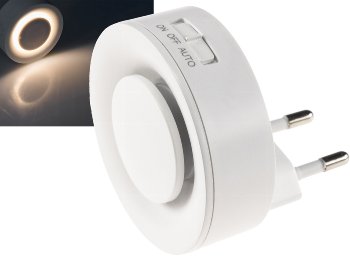 LED Nachtlicht mit Bewegungsmelder / 230V, Dämmerungssensor, Warmweiß