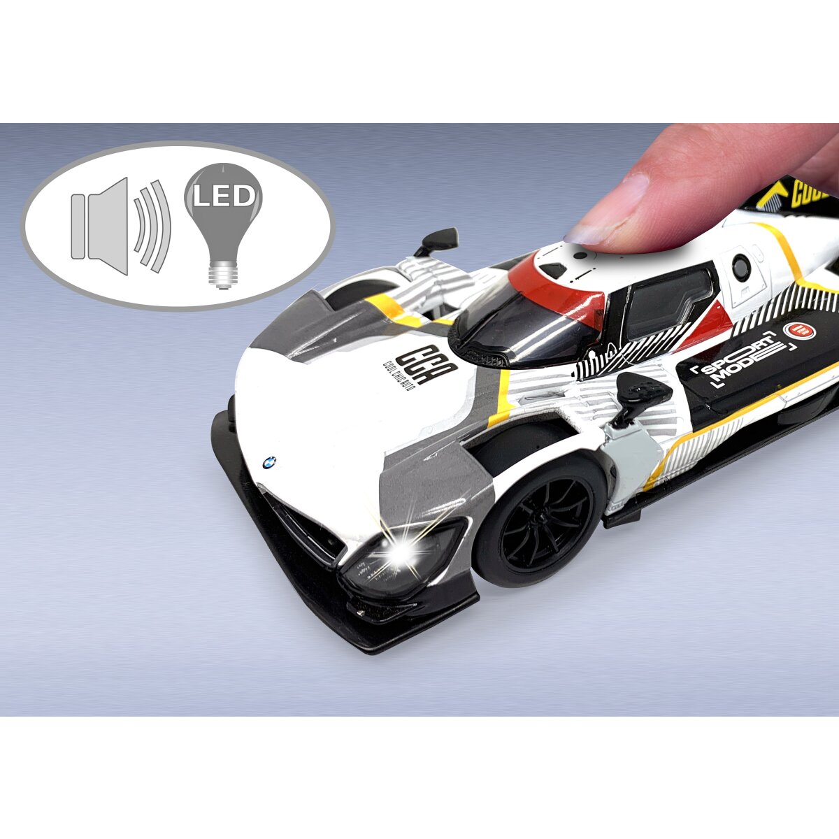 BMW M Hybrid V8 Diecast 1:24 grau inkl. Knopfzellen