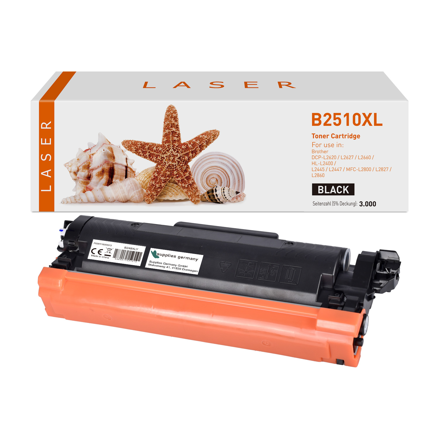 TN2510XL alternativ Toner schwarz für Brother / TN2510XL / 3.000 Seiten